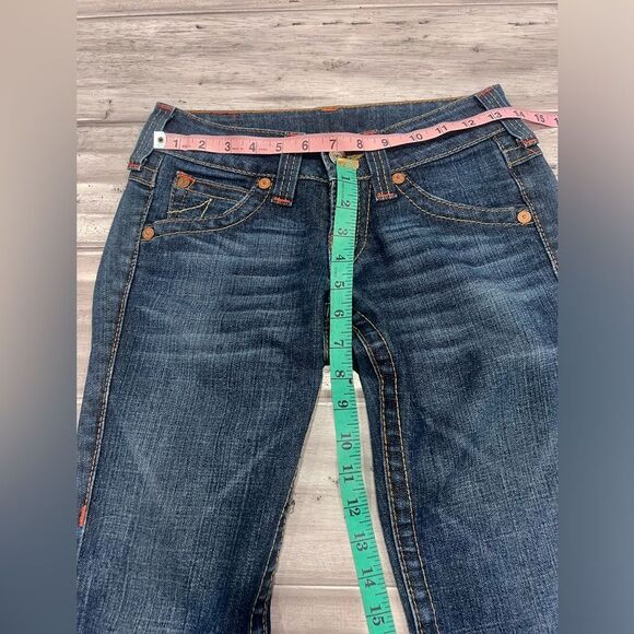 Y2K Vintage True Religion Billy Jeans Mid Rise Straight Leg Dark Blue 24 MINT - Picture 11 of 11
